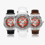Maclaine of Lochbuie Scottish Clan Tartan Crest Badge Silver Automatic Watch Size 46mm