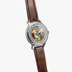 Scottish MacMillan Clan Tartan Crest Badge Silver Automatic Watch Size 46mm