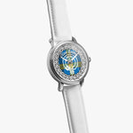 Scottish Laing Clan Tartan Crest Badge Silver Automatic Watch Size 46mm