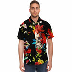 Men Hawaiian Shirt Floral and Skull Hawaiian Men Short Sleeve Shirt