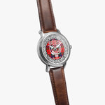Robinson Scottish Clan Tartan Crest Badge Silver Automatic Watch Size 46mm