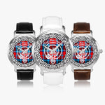 MacTavish Scottish Clan Tartan Badge Silver Automatic Watch Size 46mm