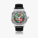 Scottish Muirhead Clan Tartan Crest Badge Silver Automatic Watch Size 46mm