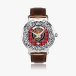 Udny Scottish Clan Tartan Crest Badge Silver Automatic Watch Size 46mm