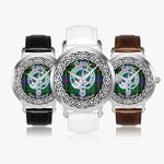 Davis Scottish Clan Tartan Crest Badge Silver Automatic Watch Size 46mm