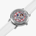 Menzies Scottish Clan Tartan Crest Badge Silver Automatic Watch Size 46mm