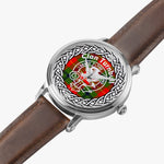 Scottish Turnbull Clan Tartan Crest Badge Silver Automatic Watch Size 46mm
