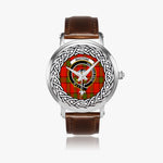 Maxton Scottish Clan Tartan Crest Badge Silver Automatic Watch Size 46mm