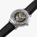 Scottish Hall Clan Tartan Crest Badge Silver Automatic Watch Size 46mm
