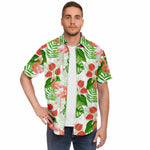 Men Hawaiian Shirt Flamingo Garden Hawaiian Men Short Sleeve Shirt
