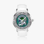 Irvine Scottish Clan Tartan Crest Badge Silver Automatic Watch Size 46mm