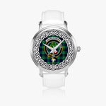 Scottish Abercrombie Scottish Clan Tartan Crest Badge Silver Automatic Watch Size 46mm