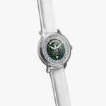 MacCallum Scottish Clan Tartan Crest Badge Silver Automatic Watch Size 46mm