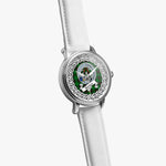 Kinnear Scottish Clan Tartan Crest Badge Silver Automatic Watch Size 46mm