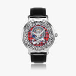 Preston Scottish Clan Tartan Crest Badge Silver Automatic Watch Size 46mm