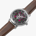 Clan Crawford Crest & Tartan Knot Sterling Silver Unisex Automatic Watch (Silver) Size 46mm