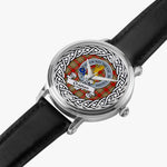 Chattan Scottish Clan Tartan Crest Badge Silver Automatic Watch Size 46mm