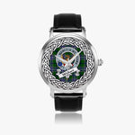 Wishart Scottish Clan Tartan Crest Badge Silver Automatic Watch Size 46mm