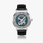 Morrison Scottish Clan Tartan Crest Badge Silver Automatic Watch Size 46mm