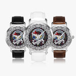 Macdonalds Of Donald Scottish Clan Tartan Crest Badge Silver Automatic Watch Size 46mm