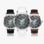 Clan MacDowall Crest & Tartan Knot Sterling Silver Unisex Automatic Watch (Silver) Size 46mm