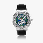 Lyon Scottish Clan Tartan Crest Badge Silver Automatic Watch Size 46mm