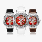 Scottish Hepburn Clan Tartan Crest Badge Silver Automatic Watch Size 46mm