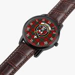 Scottish MacLean Family Crest Quartz Watch With Leather Strap - Tartan Watch Instafamous Quartz Leather Strap Plaid Watch