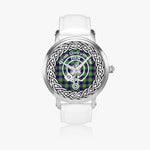 Scottish Dalrymple Clan Tartan Crest Badge Silver Automatic Watch Size 46mm