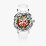 Burns Scottish Clan Tartan Crest Badge Silver Automatic Watch Size 46mm