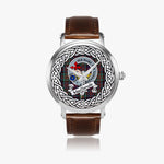 Macdonalds Of Donald Scottish Clan Tartan Crest Badge Silver Automatic Watch Size 46mm
