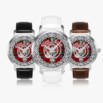 Scottish Wilson Clan Tartan Crest Badge Silver Automatic Watch Size 46mm