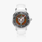 Clan MacFie Crest & Tartan Knot Sterling Silver Unisex Automatic Watch (Silver) Size 46mm