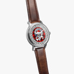Wemyss Scottish Clan Tartan Crest Badge Silver Automatic Watch Size 46mm