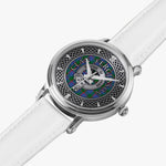 Clan Fergusson Crest & Tartan Knot Sterling Silver Unisex Automatic Watch (Silver) Size 46mm