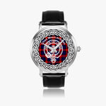 Scottish MacLachlan Clan Tartan Crest Badge Silver Automatic Watch Size 46mm