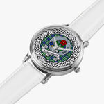 Learmonth Scottish Clan Tartan Crest Badge Silver Automatic Watch Size 46mm