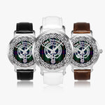 Davidson Clan Tartan Crest Badge Silver Automatic Watch Size 46mm