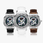 Calder Scottish Clan Tartan Crest Badge Silver Automatic Watch Size 46mm