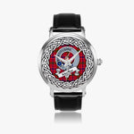 MacRae Scottish Clan Tartan Crest Badge Silver Automatic Watch Size 46mm
