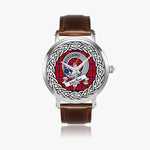 MacRae Scottish Clan Tartan Crest Badge Silver Automatic Watch Size 46mm