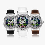 Finlay Scottish Clan Tartan Crest Badge Silver Automatic Watch Size 46mm