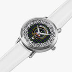 MacDonell Scottish Clan Tartan Crest Badge Silver Automatic Watch Size 46mm