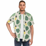 Men Hawaiian Shirt Abstract Tropical seamless pattern with Palm Leaf Men Short Sleeve Shirt
