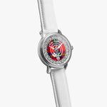 Scottish Ruthven Clan Tartan Crest Badge Silver Automatic Watch Size 46mm