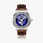 Scottish MacKay Clan Tartan Crest Badge Silver Automatic Watch Size 46mm