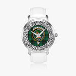 MacAlpine Scottish Clan Tartan Crest Badge Silver Automatic Watch Size 46mm