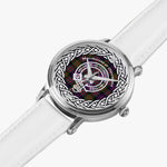 MacDonald of Clanranald Scottish Clan Tartan Crest Badge Silver Automatic Watch Size 46mm