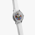 Newton Scottish Clan Tartan Crest Badge Silver Automatic Watch Size 46mm