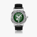 Scottish Kinnear Clan Tartan Crest Badge Silver Automatic Watch Size 46mm